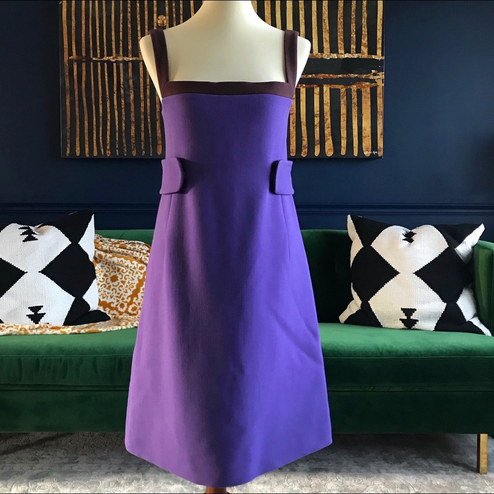 Vintage Purple Prada Work Dress/ Wool Office Dress - Picture 2 of 8